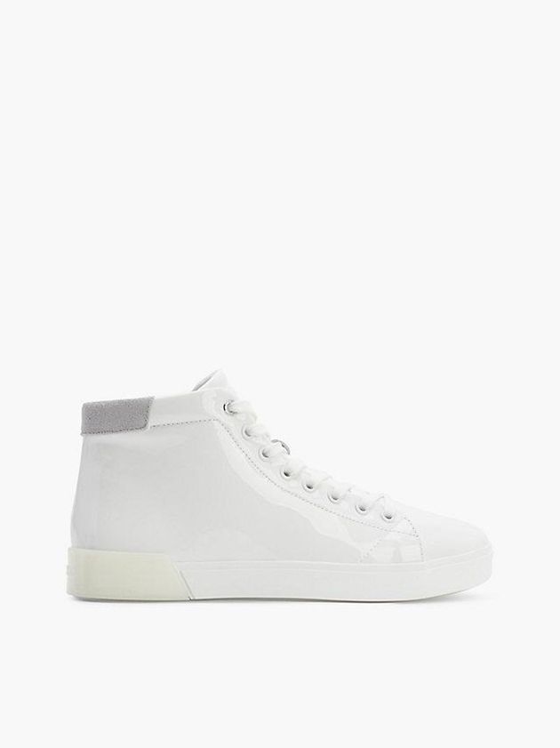 Calvin Klein USA Leather High-Top Womens Sneakers White 5261487-QP